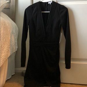 Black v neck mini dress